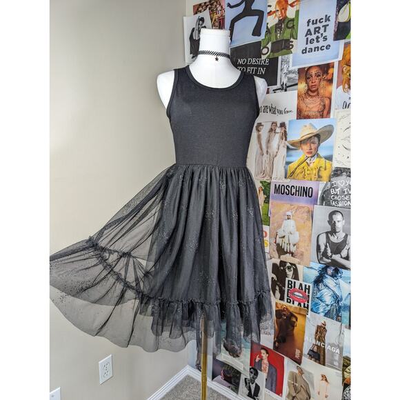 Sparkle Tulle Goth Dress - Picture 1 of 8